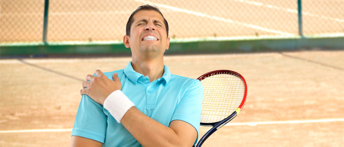 a tennis player with shoulder injury